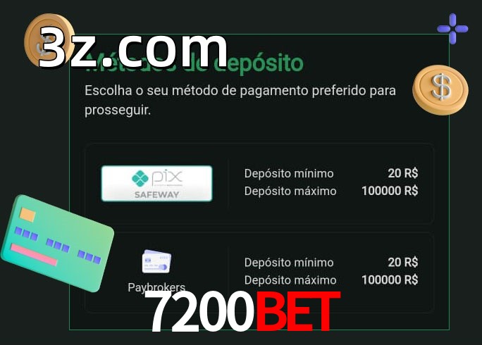 O cassino 7200BETbet oferece uma grande variedade de métodos de pagamento